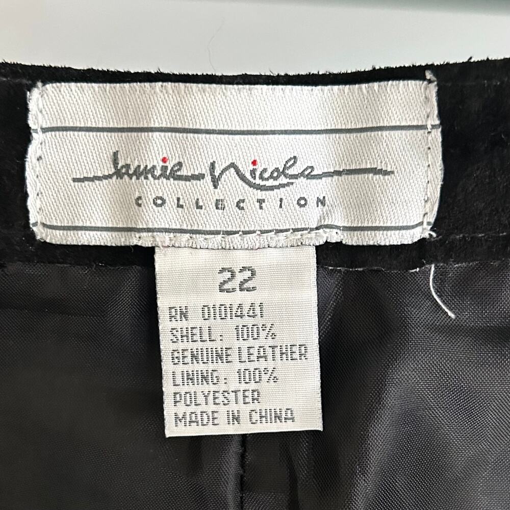 Jamie Nicole Vintage Genuine Leather Patchwork Midi Skirt Black emo goth boho 22 - Picture 8 of 8